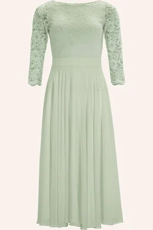 Swing Cocktailkleid Mit Spitzenbesatz gruen