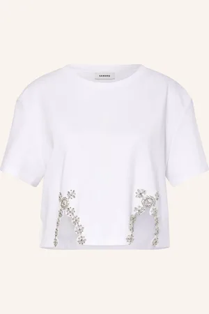 Sandro Cropped-Shirt Mit Schmucksteinen