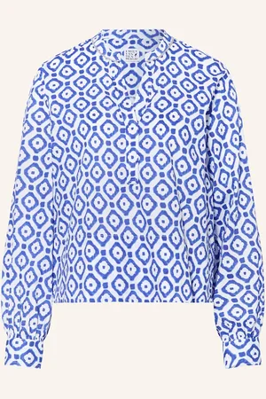 Emily van den Bergh Blusenshirt Mit Schmuckperlen blau