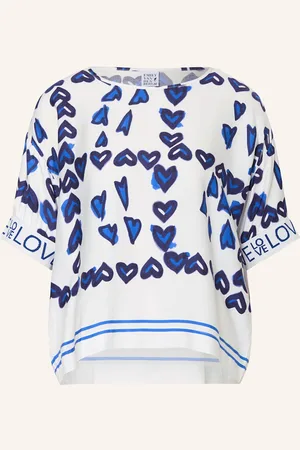 Emily van den Bergh Blusenshirt Aus Satin blau