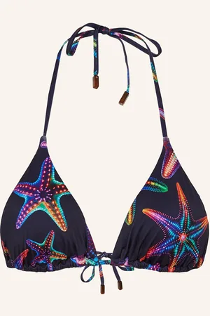 Vilebrequin Triangel-Bikini-Top Fleur Disco Stars blau