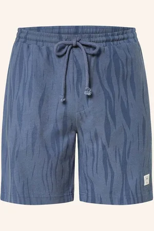 Knowledge Cotton Apparal Jerseyshorts Fig Loose Fit blau