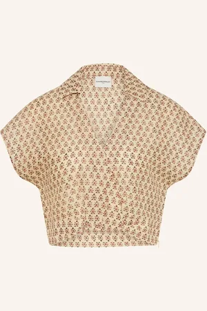 Claudie Pierlot Cropped-Blusenshirt beige