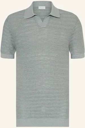 Profuomo Strick-Poloshirt Regular Fit gruen