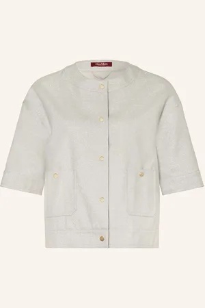 Max Mara Kastenjacke Agile Mit Leinen Und Glitzergarn silber