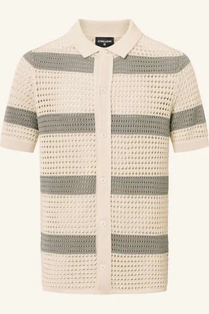 Strellson Strickhemd Ander-P Slim Fit grau