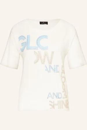 monari T-Shirt Mit Schmucksteinen weiss