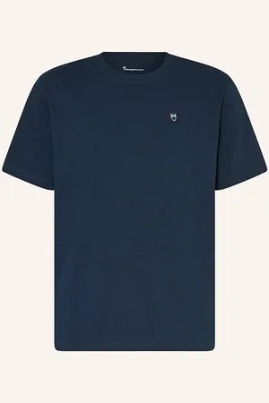 Knowledge Cotton Apparal T-Shirt Loke blau