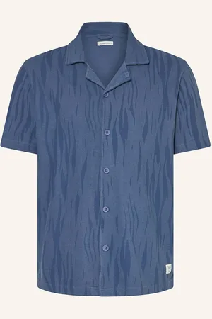 Knowledge Cotton Apparal Resorthemd Loose Fit blau