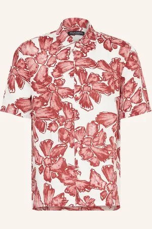 Marc O’ Polo Kurzarm-Hemd Regular Fit Aus Leinen rot