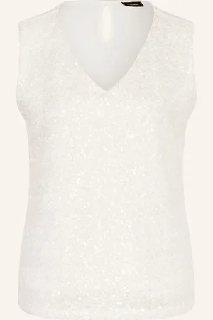 More & More Top Mit Pailletten Im Materialmix