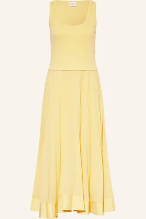 Claudie Pierlot Kleid Im Materialmix Mit Plissees gelb