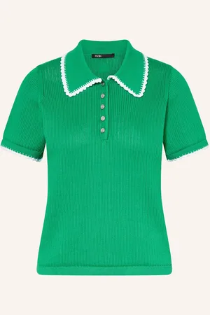 Maje Strick-Poloshirt gruen