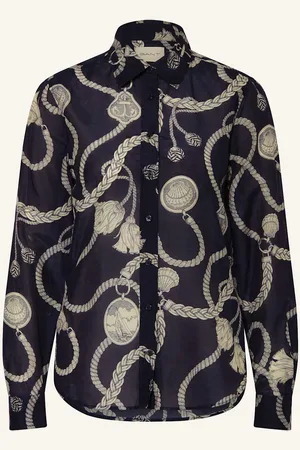 GANT Hemdbluse Mit Seide blau