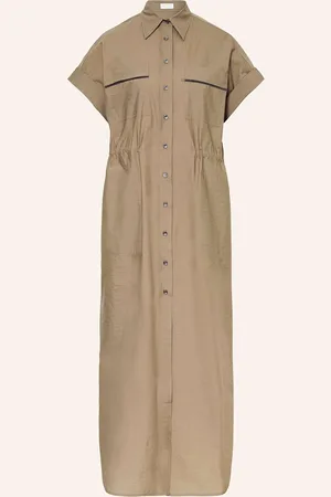 Brunello Cucinelli Hemdblusenkleid Mit Schmucksteinen