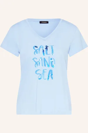 More & More T-Shirt Mit Pailletten blau