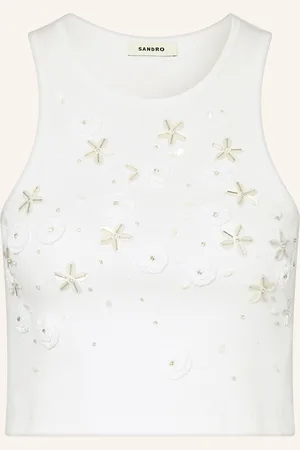 Sandro Cropped-Top Mit Schmucksteinen