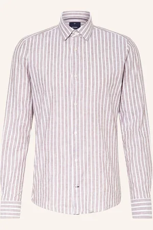 JOOP! Hemd Pit Slim Fit Mit Leinen braun
