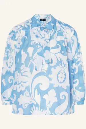 Etro Blusenshirt Mit Schluppe Und 3/4-Arm blau
