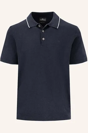 Fynch-Hatton Strick-Poloshirt blau