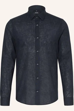JOOP! Hemd Pit Slim Fit Mit Leinen blau
