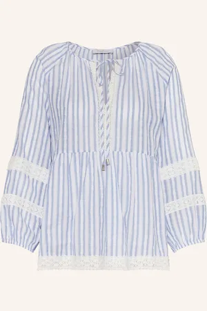 Frogbox Blusenshirt Mit Spitze blau