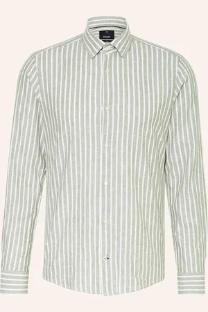 JOOP! Hemd Pit Slim Fit Mit Leinen gruen