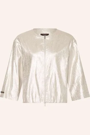 PESERICO SIGN Jacke Mit 3/4-Arm Und Glitzergarn silber