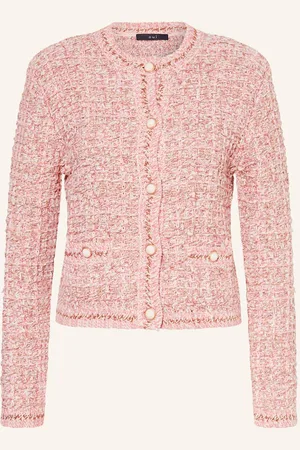 Oui Kastenjacke Aus Tweed Mit Glitzergarn rosegold