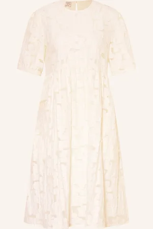 Baum und Pferdgarten Kleid Agdel Mit Spitze weiss