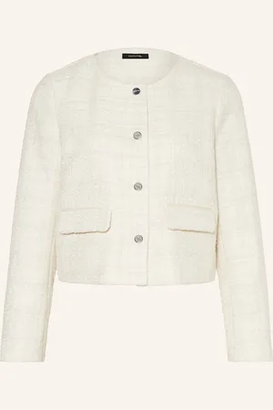 Comma, Tweed-Jacke Mit Glitzergarn beige