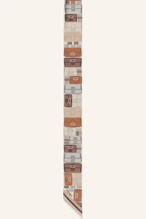 Fendi Seidenschal Wrappy Baguette braun