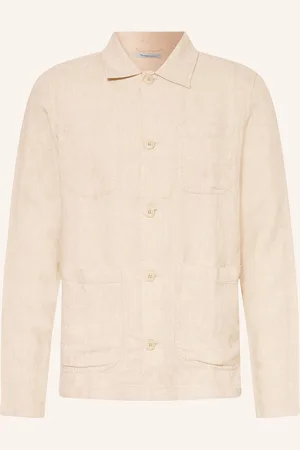 Knowledge Cotton Apparal Leinen-Overshirt beige