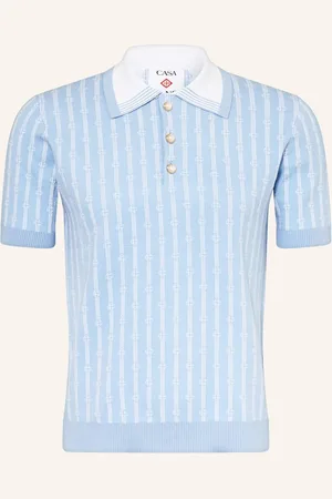 Casablanca Strick-Poloshirt blau