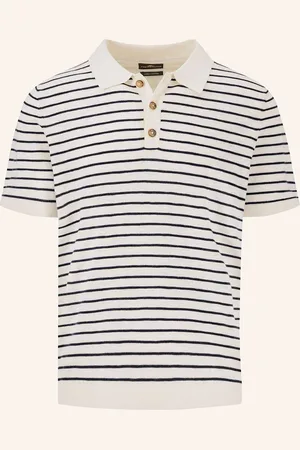 Fynch-Hatton Strick-Poloshirt weiss