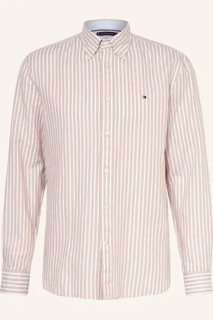Tommy Hilfiger Hemd Comfort Fit Mit Leinen beige