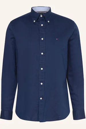 Tommy Hilfiger Hemd Comfort Fit Mit Leinen blau