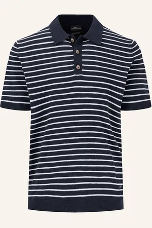 Fynch-Hatton Strick-Poloshirt blau