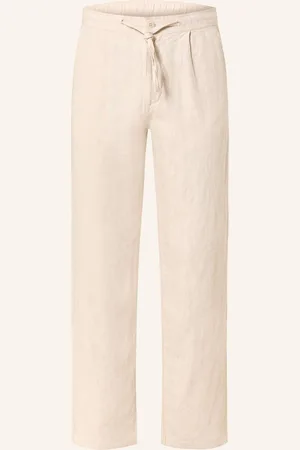Knowledge Cotton Apparal Leinenhose Fig Loose Fit beige