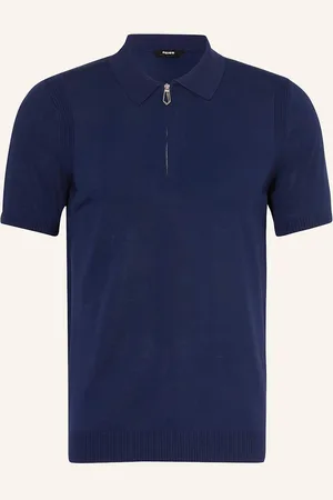 Reiss Strick-Poloshirt Berkley blau