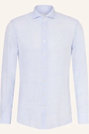 Profuomo Leinenhemd Slim Fit blau