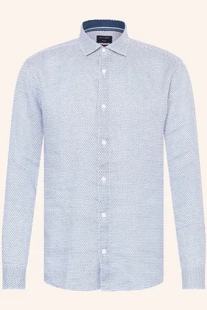 Olymp Hemd Casual Regular Fit Aus Leinen blau