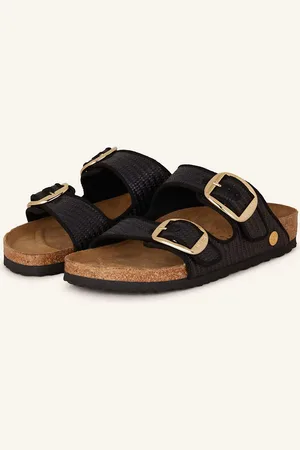 Birkenstock Pantoletten Arizona Big Buckle Raffia