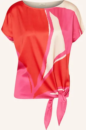 QS by s.Oliver T-Shirt Im Materialmix pink