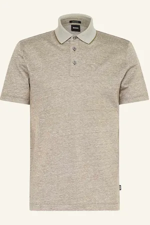 HUGO BOSS Piqué-Poloshirt Press Mit Leinen gruen