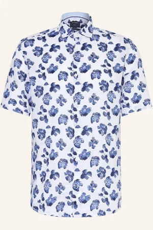 Olymp Kurzarm-Hemd Casual Regular Fit Aus Leinen weiss