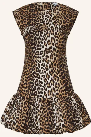 Ganni Kleid Mit Rüschen braun