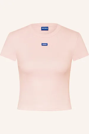 Hugo Blue Cropped-Shirt rosa