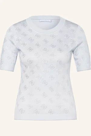Guess Strickshirt Rosie Mit Schmucksteinen blau