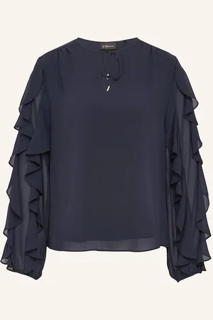 QS by s.Oliver Blusenshirt Mit Volants blau